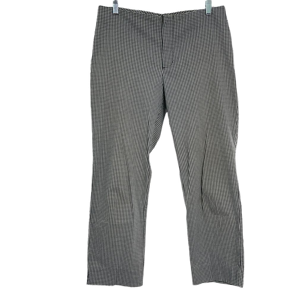 Club Monaco Black & White Mini Check Print Stretch Cotton Ankle Pants Size 6